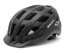 Black Bavilk multi-sport helmet with adjustable dial and ventilation vents on white background