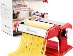 Close-up of Sailnovo pasta maker showing rollers and cutting blades