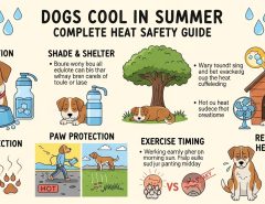 Dog drinking water from portable bowl during summer walk to prevent overheating