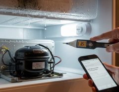 Atlanta homeowner checking refrigerator motor warning signs