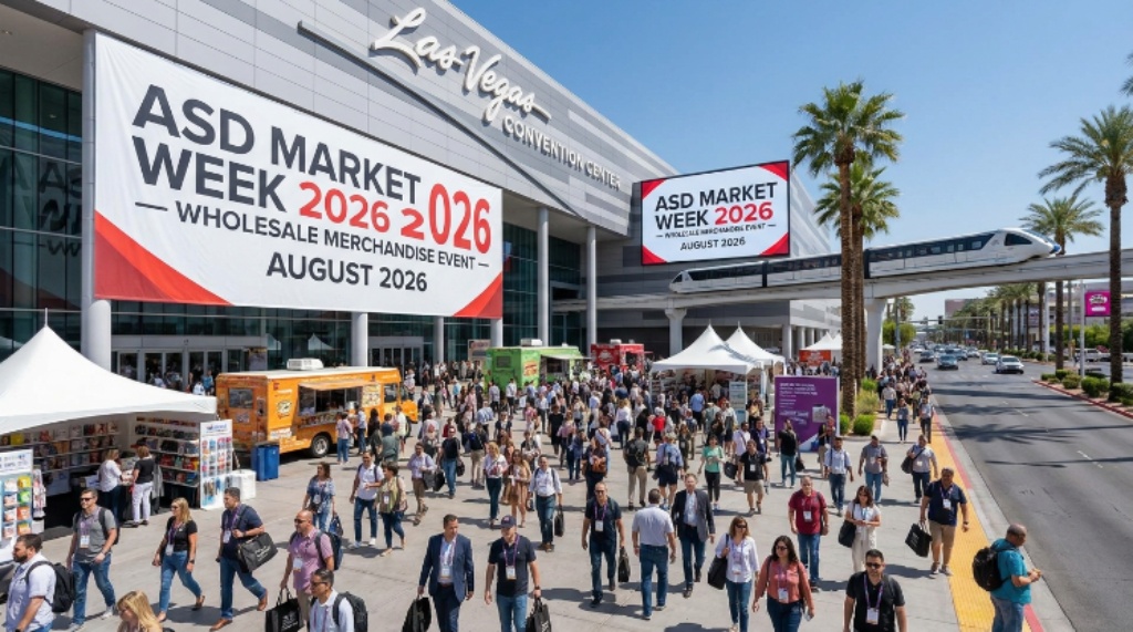 Las Vegas Convention Center exterior during ASD Market Week 2026 wholesale merchandise event