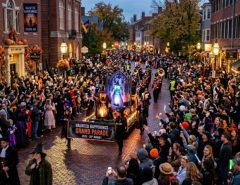 Thousands of spectators lining the streets of downtown Salem, Massachusetts, for the 29th Annual Haunted Happenings Grand Parade on October 1, 2026