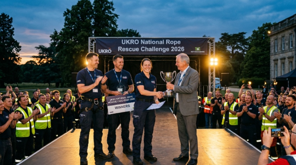 UKRO National Rope Rescue Challenge 2026 Nottinghamshire award ceremony