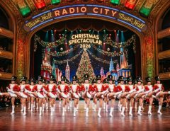 Rockettes performing on stage during the 2026 holiday show at Radio City Music Hall